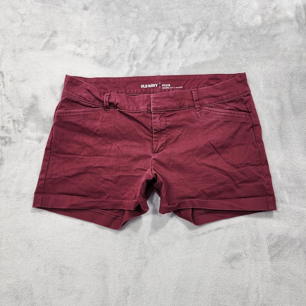 Old Navy Shorts Womens 6 Red Wine Pixie Chino Twill Mid Rise Casual Summer
